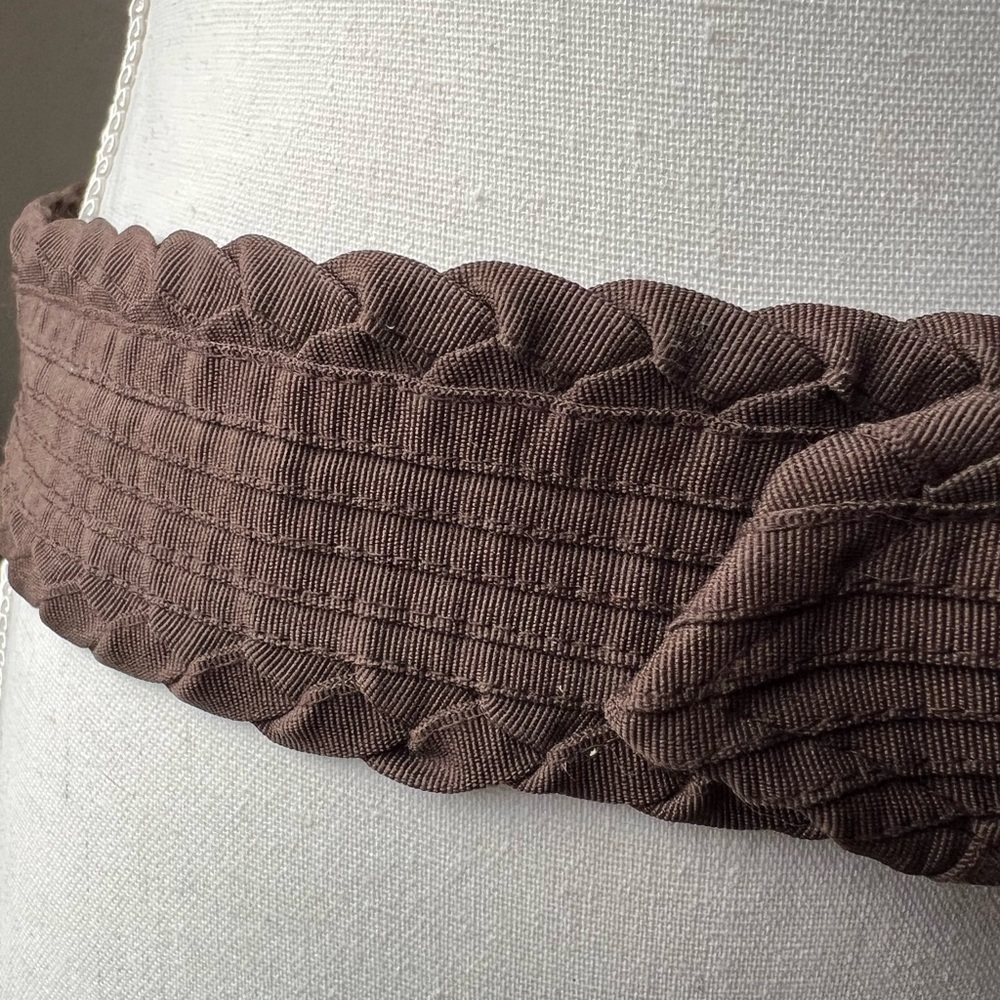 Brown Textured Vintage brown crinkle belt. 32 inches 2 inch wide - Picture 5 of 7